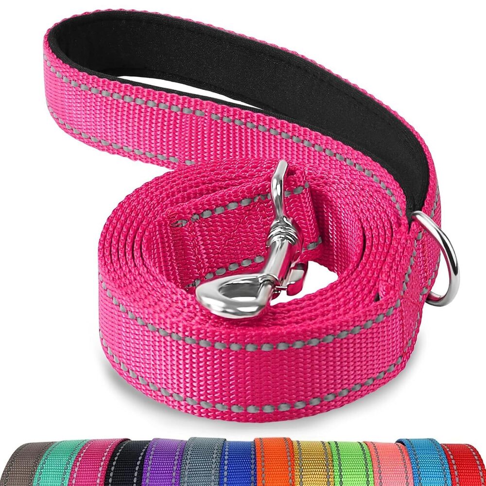 Dog Leash, 6 FT Double-Sided Reflective, Padded Handle Nylon Heavy Duty